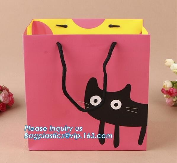 Fashion Custom Printing Luxury Gift Shopping Carrier Paper Bag With Your Own Logo Print,strong twisted handle black leat