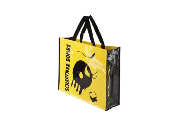 Quality Reusable PP Woven Bags , Fabric Packaging Bags Yellow Black Polypropylene for sale