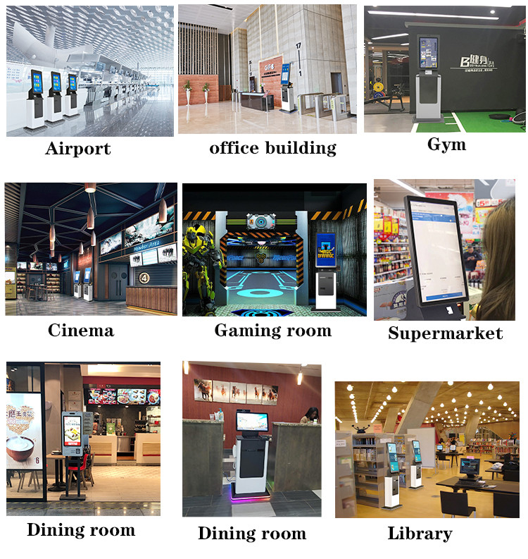 Automatic Payment Terminal with Barcode Scanner Biometric Reader self payment kiosk with printer