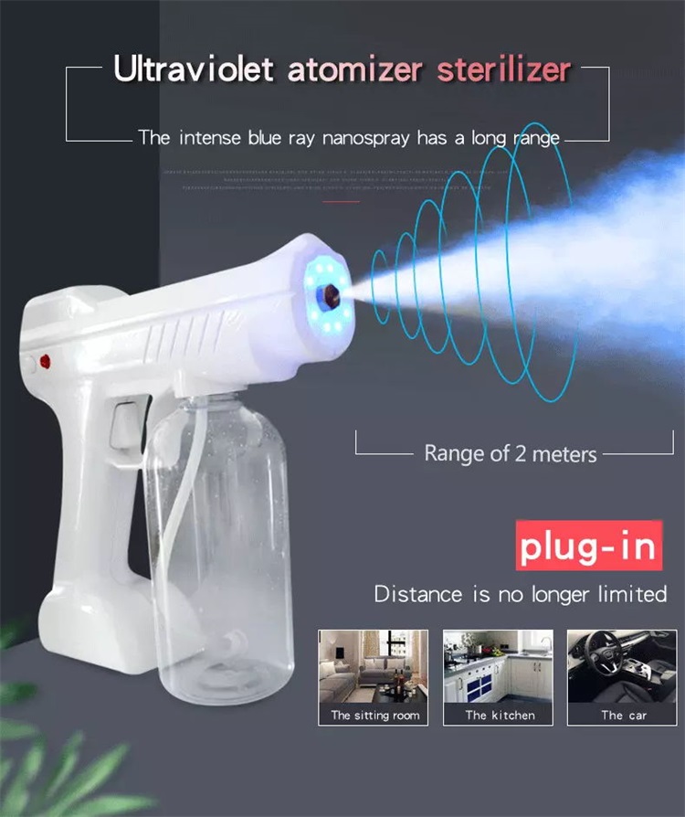 DC12V Nano Disinfectant Fogger Gun 800ML Wireless Sanitizer Spray Gun