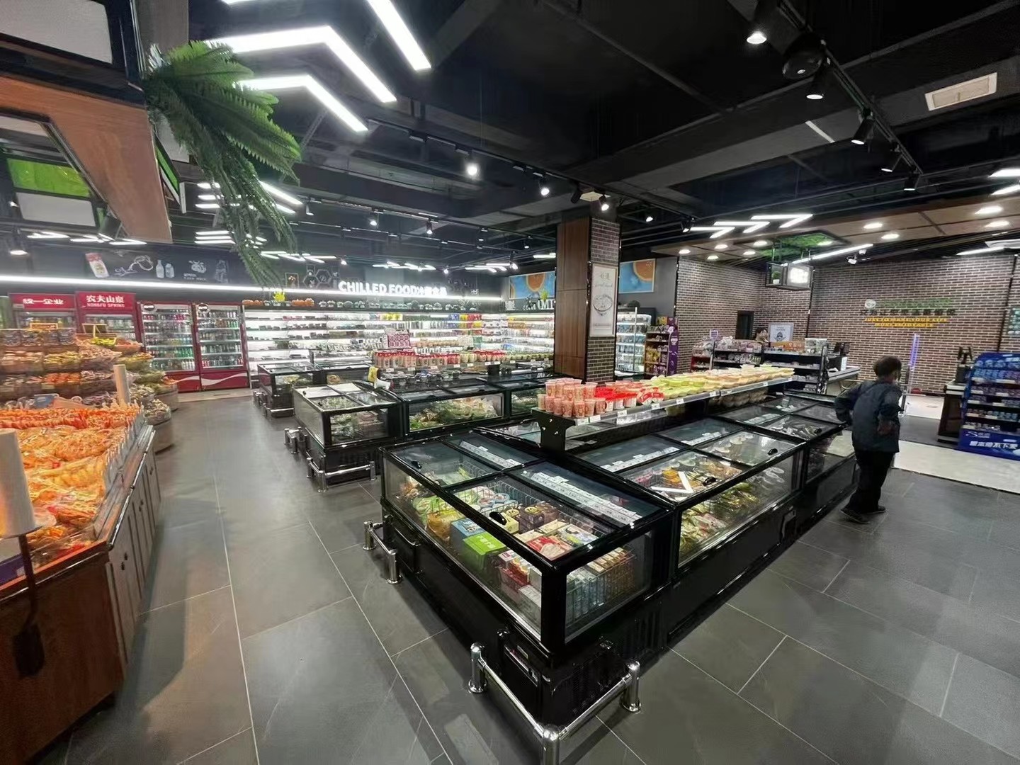 Aluminum Interior Commercial Island Freezer Frost Free With -18~-22 Degree R290 Refrigerant