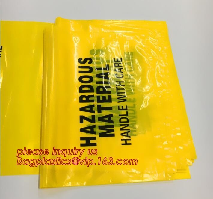 LDPE biohazard waste bin bags disposable medical autoclave bags, biohazard specimen bag plastic adhesive flat bag, bagea
