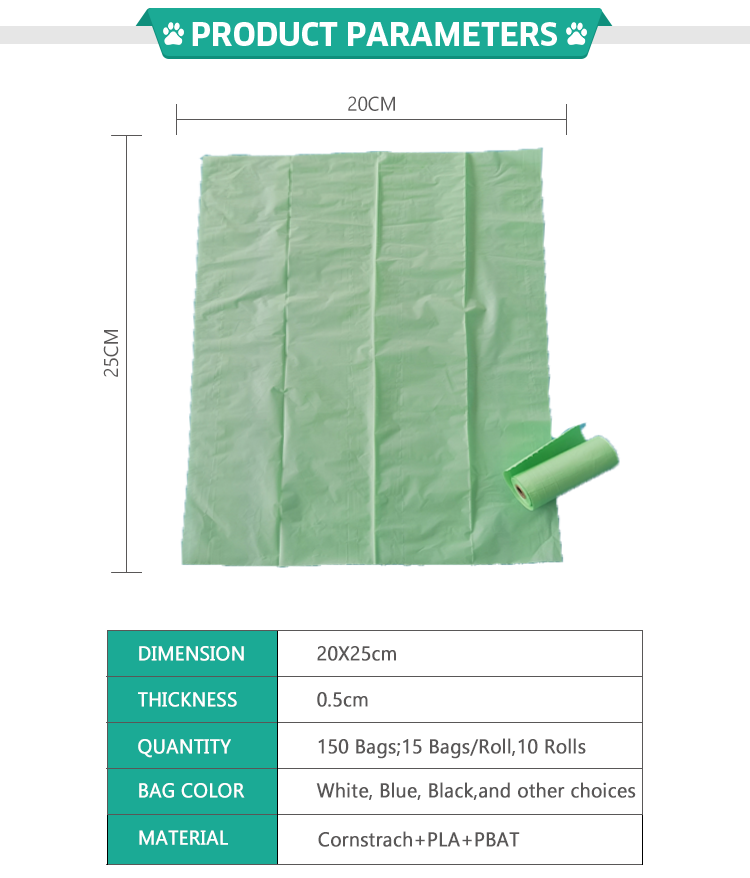 Pet Poop Clean Eco-Friendly Blue Disposable Bags for Easy and Sanitary Waste Disposal