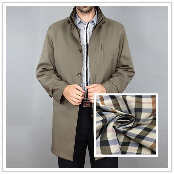 Quality Yarn - Dyed 100% Polyester Lining Fabric Large Squares For Suits / Wind - Coat for sale