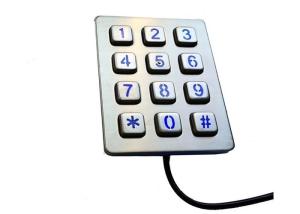 China Small 3 x 4 Waterproof Mini Numeric Metal Keypad With Matrix / USB Cable wholesale