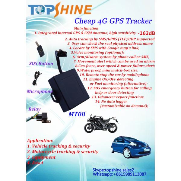 FCC CE Motorcycles Ebike Tracking Device 4G Wifi GPS Tracker With Industrial CPU