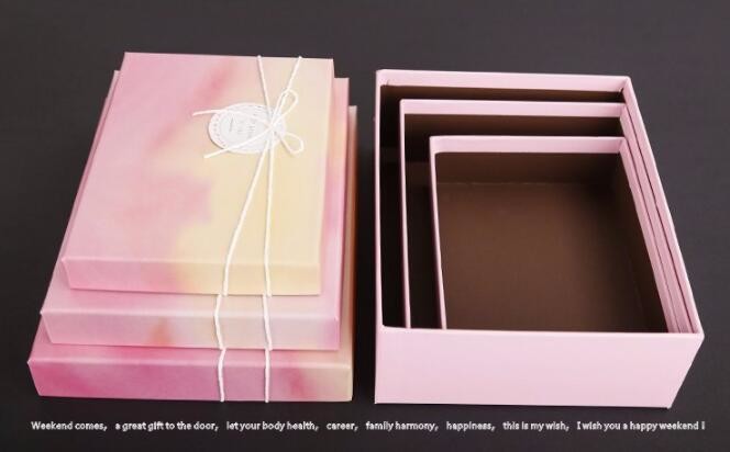 Custom design gradient color luxury paper packaging gift box with lid,Paper Flower Box Florist Bouquet Box Packaging Ros