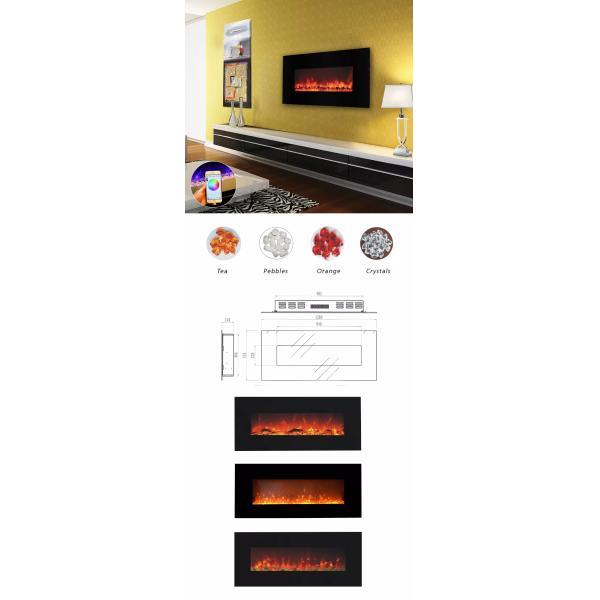 2380mm Wall Fireplace Heater Simulation Fire Flame Wall Surface Mounted