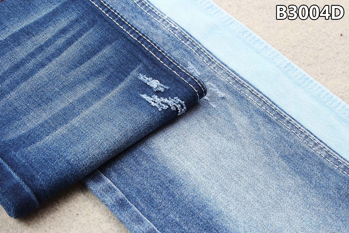 65C 33P 2S TR Cotton Polyester Spandex Denim Fabric Siro Spun OA Yarn With Slub