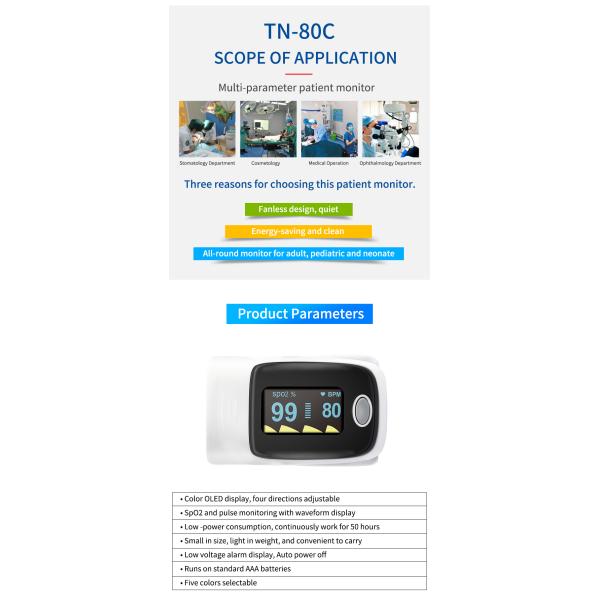 Acrylic Material Oxygen Pulse Oximeter Multi Parameter
