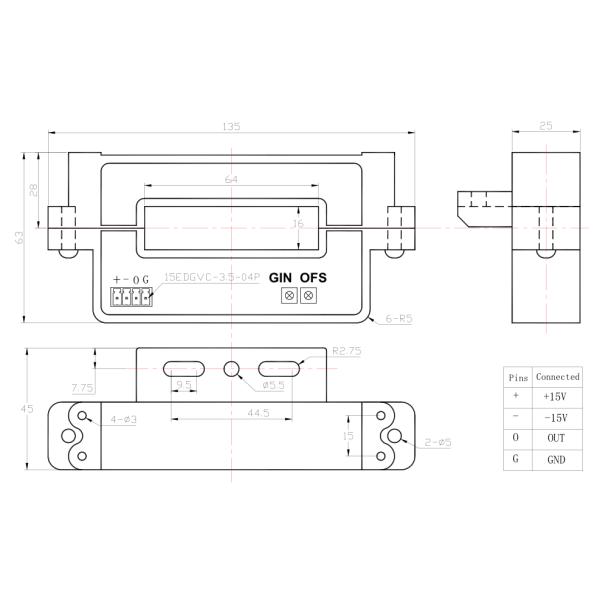 4800A Hall Effect Current Sensor UPS Open Loop Current Sensor