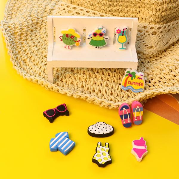 Custom Teething Silicone Beads With Summer Sunglasses Bikini Swimsuit Shape