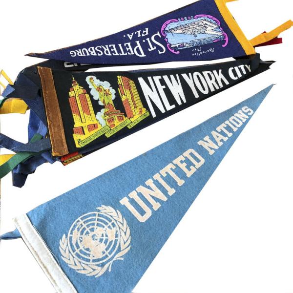 68D Polyester Felt Pennant Flag Silk Screen Printing Waterproof