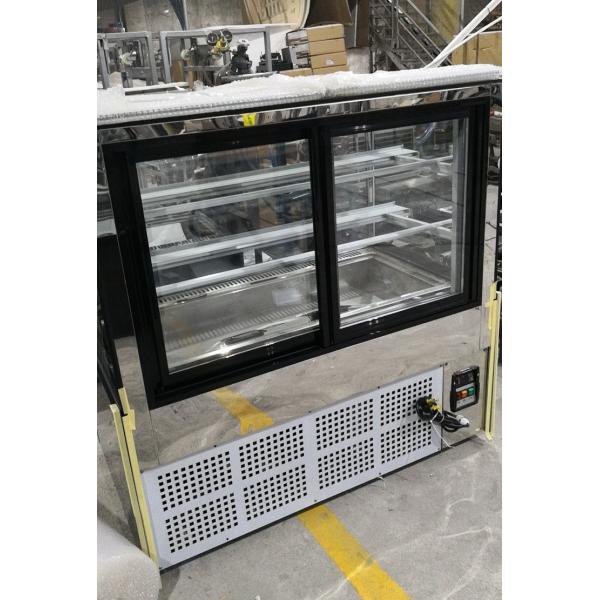 1.2m Refrigerated Cake Display Case, Curved Glass Pastry Chiller With Fan Cooling