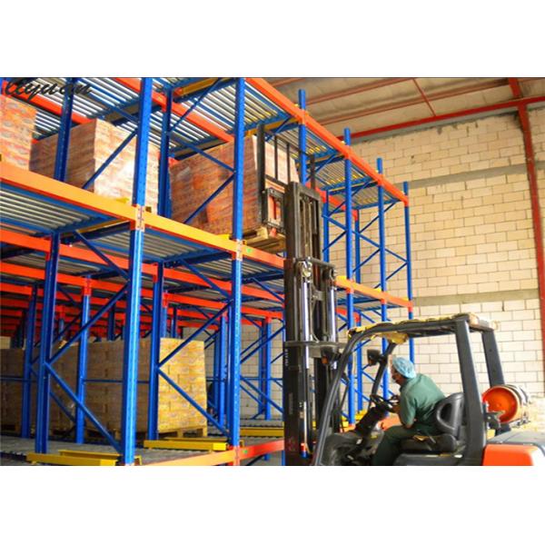 Stainless Steel Metal Gravity Flow Pallet Rack Width 2300-3500mm High Strength