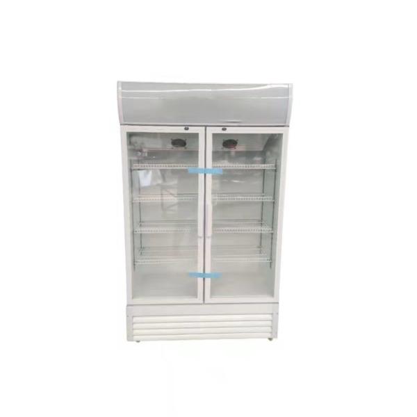Quality Beer And Beverage Double Glass Door Display Fridge 660L for sale