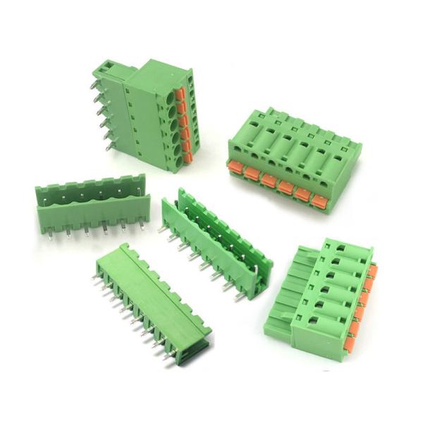 Quality 5.08mm Pitch Plug-in Screwless Terminal Blocks Plug Horizontal Wiring Entry for sale