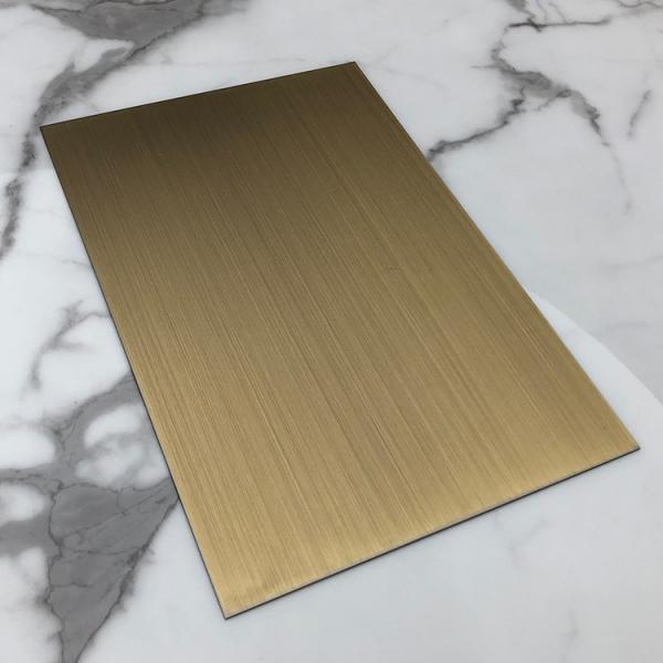 1219*2438mm 0.55mm 304 Stainless Steel Sheet Antique Brass Hairline AFP Design Plate