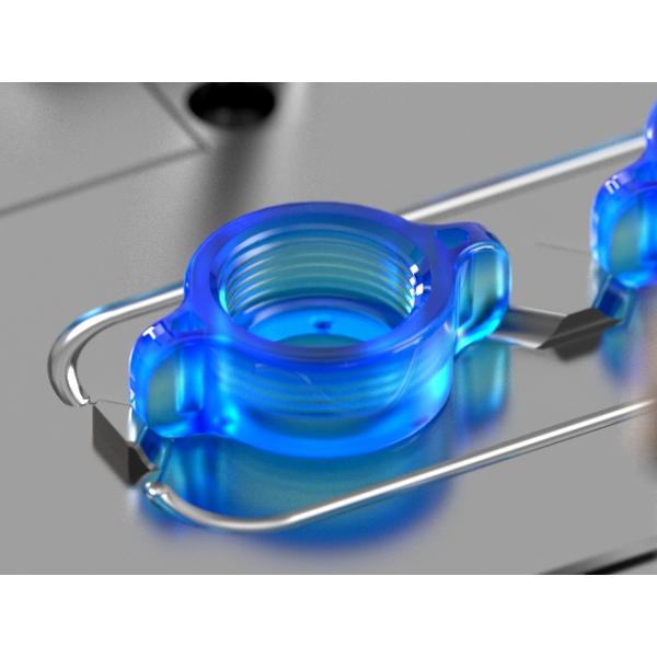 OEM / ODM ： Multi Cavity Injection Mold & Transparent On-board Universal Joint Lock Nut(1*4) No.23915-B