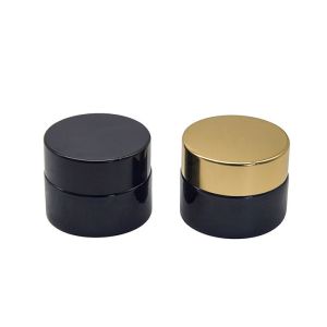 China Small Empty Clear Amber Glass 5ml Empty Makeup Pots wholesale