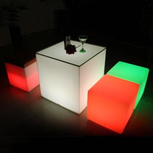 China PE Material Light Up Cube Chair , Illuminated Outdoor LED Cube Seat wholesale