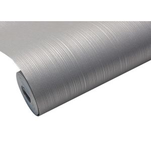 Modern Flocking Non woven Wallpaper with Simple Silver Grey Pure Color