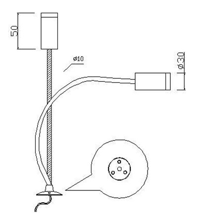 Bedside Mounted Round Shade LED Headboard Reading Lights with Screw Installation