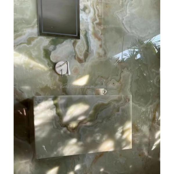 Modern Afghan Green Onyx Stone Slab for Hotel Living Room and Dining Hall Decoration