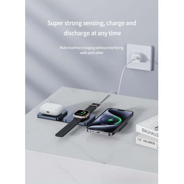 Magnetic Foldable 3-in-1 Travel Wireless Charger For Apple Devices