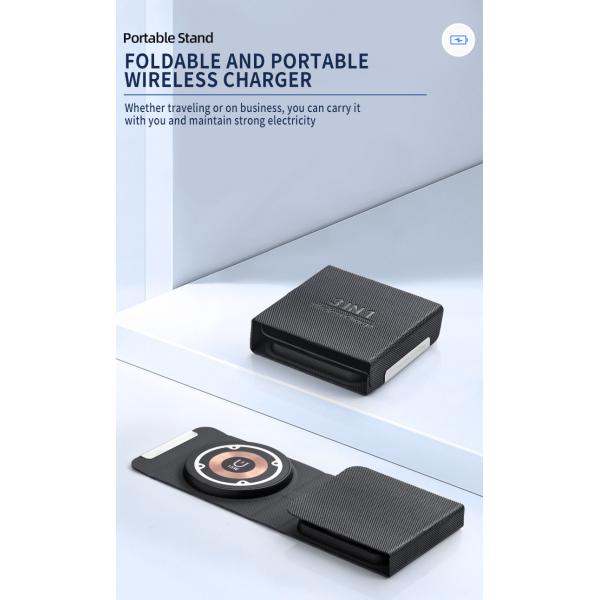 3 In 1 Magnetic Fast Wireless Charger Foldable Portable 15W 10W 7.5W 5W