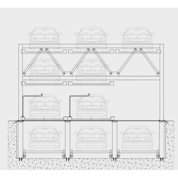 4 Level Commercial Parking Lifts 2000kg Pit Puzzle Parking System