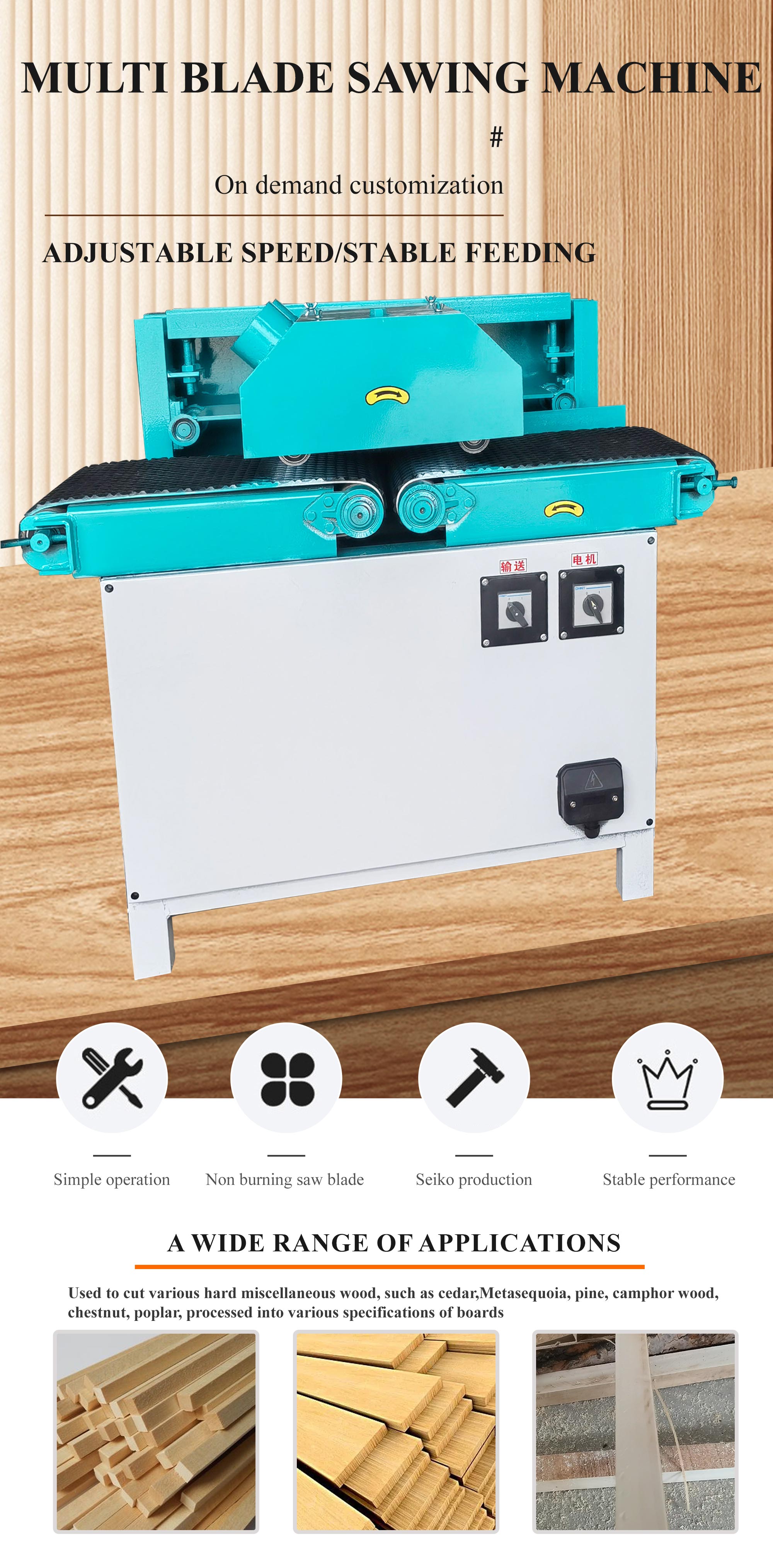 Multi Blade Rip Saw Machine for Horizontal Circular Cutting in Building Material Shops