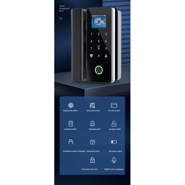 Commercial Glass Door Smart Lock / Wifi Door Lock With Code And Fingerprint