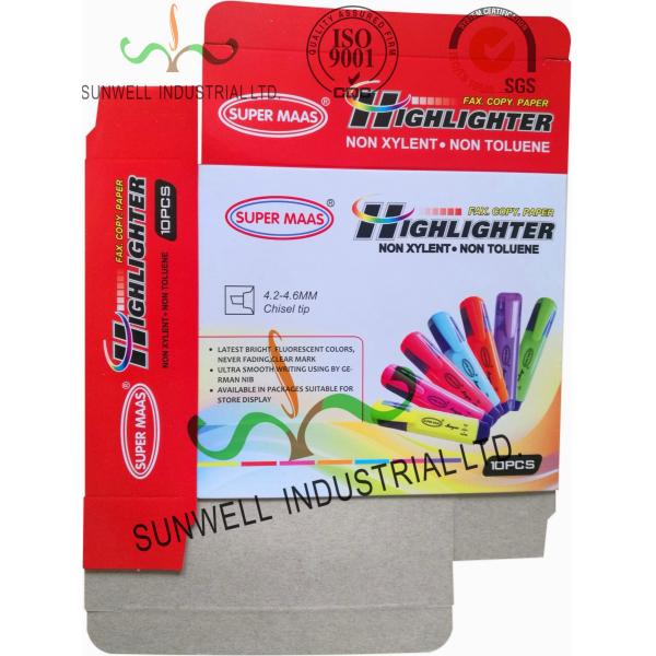 Large Foldable Office Paper Box Packaging For Rainbow Highlighter Packing