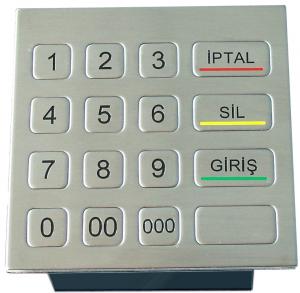 China Water resistant  ruggized industrial  304 stainless steel numeric keypad 4 x 4 wholesale