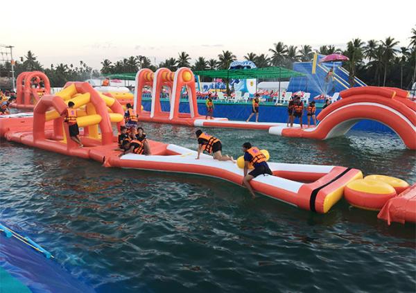 Quality Floating Inflatable Obstacle Course , Inflatable Water Obstacle Course Rental for sale