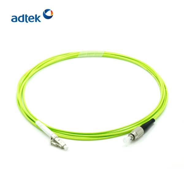 Quality LC/UPC-FC/UPC Patch Cord Simplex 2.0mm OM5 3M PVC/LSZH Lemon Green Cable Jumper for sale