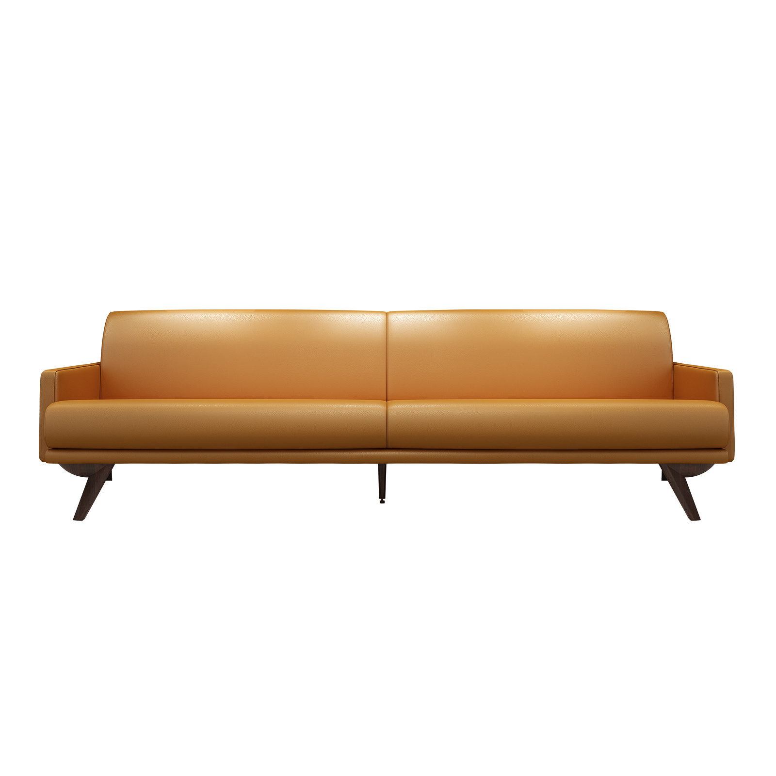 Fashion luxury design of Hotel Lobby furniture reception sofa set made by Leather cushion in Glossy painting legs