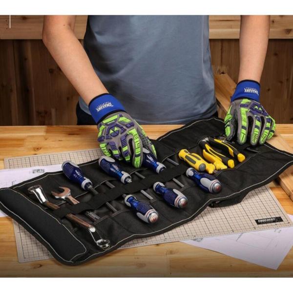 Quality Comfortable Roll Up Tool Bag Black Roll Up Tool Pouch Medium Capacity for sale