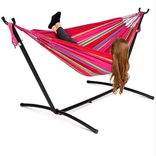 Quality Comfortable Black Hammock Chair Stand Customizable Outdoor Furniture for sale