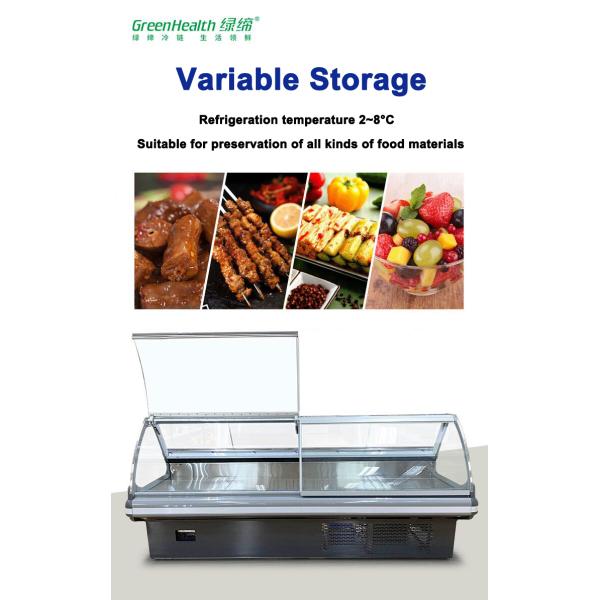 Commercial Stainless Steel Deli Display Refrigerator Fast Cooling Low Consumption