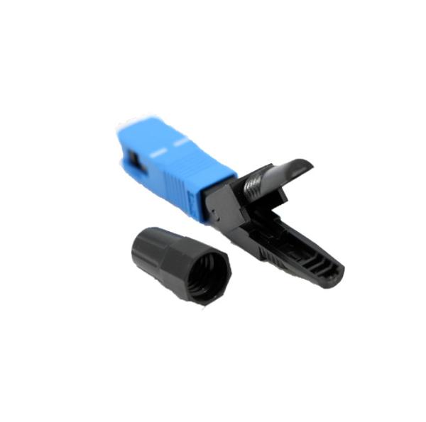 Quality Field Install SC UPC Fiber Optic Quick Connector Single Mode 60mm Blue For FTTH Drop Cabl for sale
