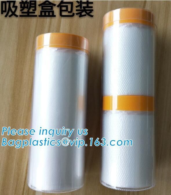 painting painters masking film with bule tape, painting folded pre-taped core masking film, spray plastic pre-tape pla