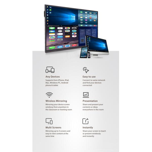 Custom UHD Led Education Interactive Flat Panel 75 Inch Touchscreen