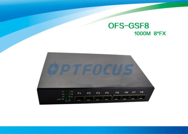 Quality SFP 8 Port Fiber Optic Ethernet Switch 100mbps , Full Duplex Switch Dual Mode for sale