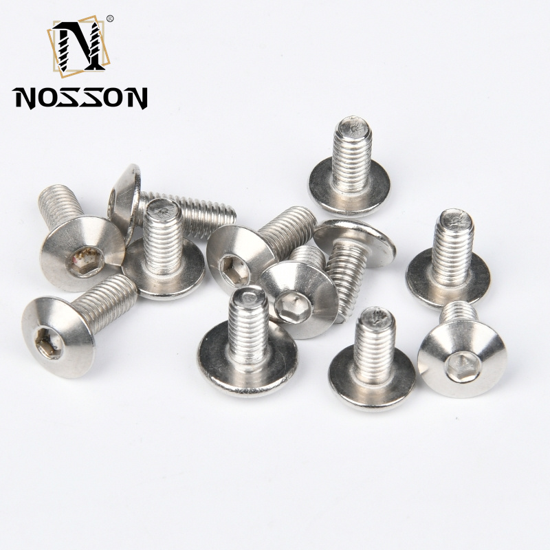 INCH Measurement System Stainless Steel Furniture Screw Nuts Hexagonal Flat Head Screws Allen Bolts M5 M6 M8 with ZINC Finish
