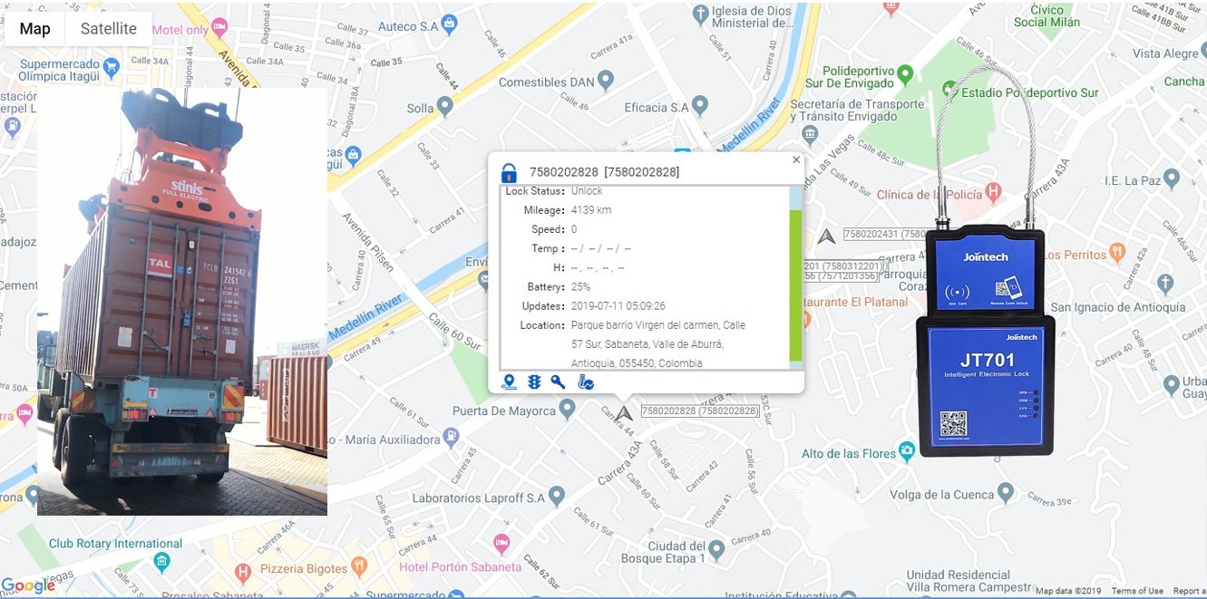 Real Time 4G 850Mhz GPS Tracking Padlock For Container Security