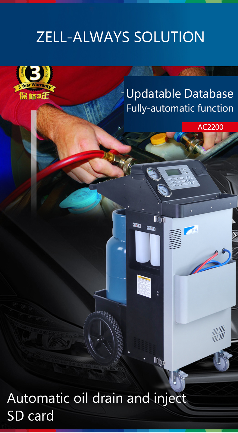 Car A/C Recovery Air Con Regas Machine Aircon Work Station 10Pa For Heavy Vehicle