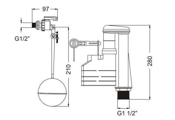 INOVI B09 Plastic Siphone Type Cistern Flush Mechanism 9-1/2"