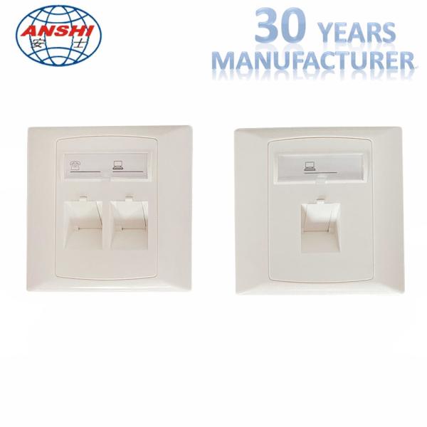 RJ45 1 Port 86 Type Network Wall Face Plate For Telephone